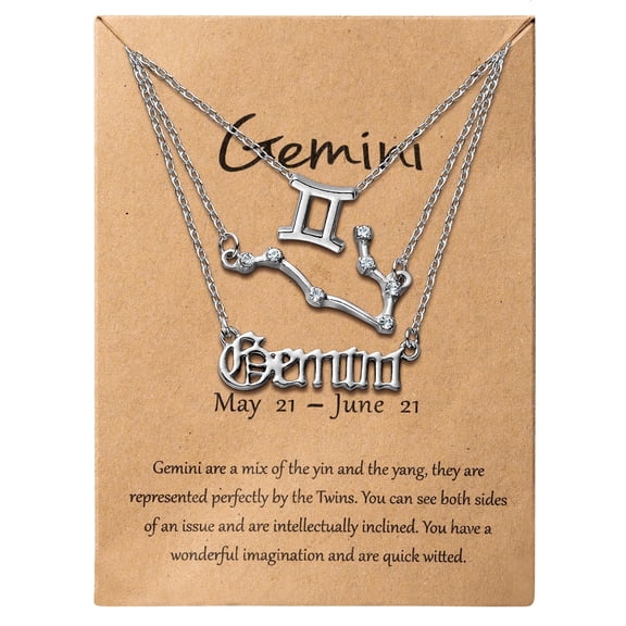 2ooya Gemini Constellation Necklaces, 3 Styles Collarbone Layered Pendant
