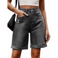 thumbnail image 4 of Women'S High Waist Long Jean Shorts for Women Ripped Distressed Jeans Short Black & Gray M, 4 of 9
