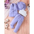 thumbnail image 2 of Bagilaanoe 4pcs Little Girl Pants Set Toddler Sleeveless Camisole Tops + Trousers +Belted Gile + Hat 3T 4T 5T 6T 7T 8T Kids Summer Casual Clothes, 2 of 7
