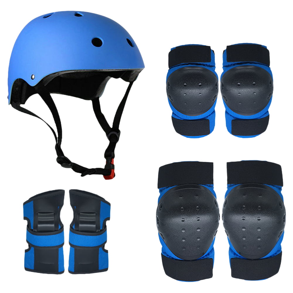 US 7x Protect Gear Outfit Kid Adjustable Helmet Knee Wrist Guard Elbow Pad Set 
