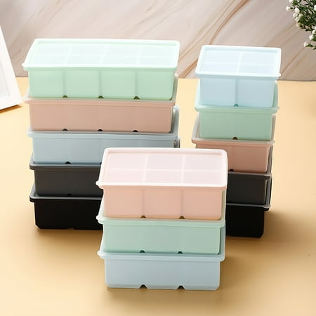 

Cheers US Ice Cube Trays Easy Release Flexible Silicone Ice Cube Molds with Removable Lid Reusable Freezer Ice Trays Stackable for Whiskey Baby Food BPA Free