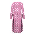 thumbnail image 5 of Fznquz Pink Womens Plus Size Dresses Midi Polka Dot Flowy A-Line Casual Long Sleeve Spring 2026 Women Clothing, 5 of 6
