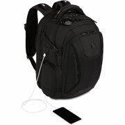 حقيبة ظهر SWISSGEAR Travel Tech Elite USB ScanSmart للكمبيوتر المحمول باللون الأسود