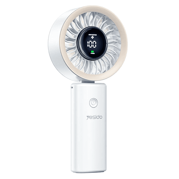 YF20 Brushless Handheld Fan with LED Digital Display, Usb Rechargeable Portable Mini Fan, 100 Speed Adjustable Personal Cooling Fan