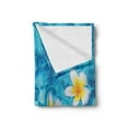 thumbnail image 2 of Hawaiian Soft Flannel Fleece Throw Blanket, Tropical Frangipani Flower Floating in Water Pool Summertime Ecofriendly, Cozy Plush for Indoor and Outdoor Use, 50" x 60", Aqua Yellow White, by Ambesonne, 2 of 5