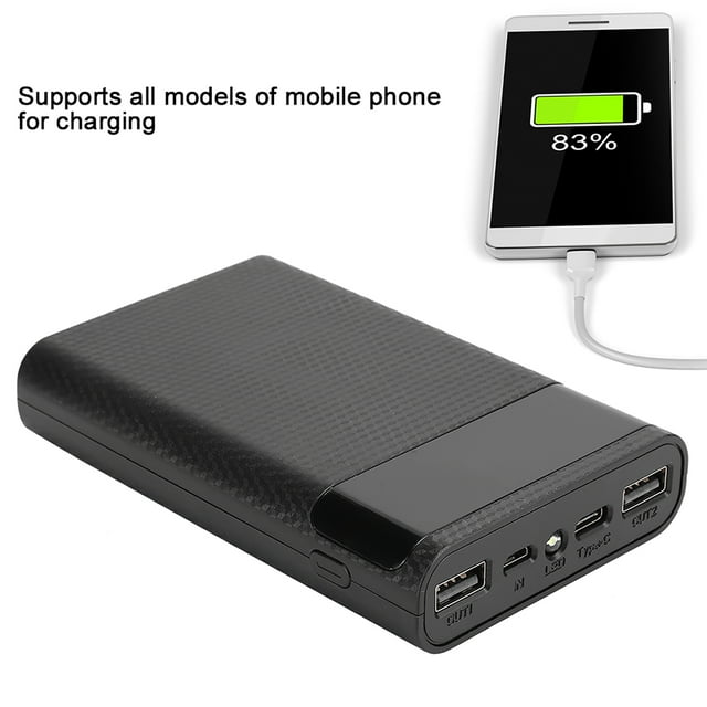 KA4 Portable DIY Battery Box Kit, ABS, No Welding, Professional Manufacturing, Small Size and Lightweight, Supports All Models of Mobile Phone for Charging