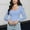 Light Blue, variant on Oplxuo Womens Square Neck Ribbed T-Shirt Basic Solid Color Casual Long Sleeve Workout Tops Fitted Going Out Tight Shirts