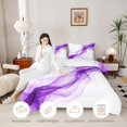 thumbnail image 3 of Manfei Watercolor Ink Painting Twin Comforter Sets, Modern Abstract Art Bedding Set, Purple White, Black Reversible 2pcs, 1 Comforter and 1 Pillowcase, 3 of 6