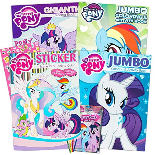 Download My Little Pony Coloring Book Super Set With Stickers 4 Mlp Books Over 375 Pages And 75 My Little Pony Stickers Total Featuring Rainbow Dash Fluttershy Pinkie Pie And More Walmart Com Walmart Com