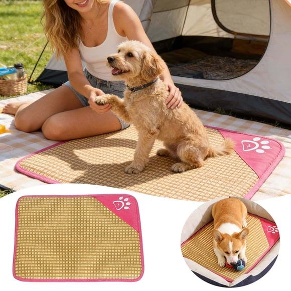 Matelas d'Été Adapté aux Chats et Tapis Respirant Fait de Lit Doux et Portable pour Usage Intérieur Décoration