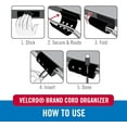 thumbnail image 4 of VELCRO Brand Cord Organizer for Desk Cable Management, Nightstand Organization, Unique Dual Function Holds Wires for Easy Access, Route to Hide, Small 2pk Black, 4 of 5