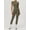 Army Green, variant on 2/4 Counts Women's Solid Round Neck Tee & High Waist Leggings Tracksuit Set, Sporty Comfy T-shirt & Skinny Pants for Yoga Gym Workout, Ladies Summer Back To School Sportswear