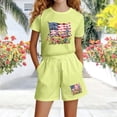 thumbnail image 5 of CHUMUD Girls 4th of July USA Shirt American Flag Patriotic Daisy Print Sets 2 Piece Kids T-Shirt & Elastic Waist Shorts 3-14 Years, 5 of 5