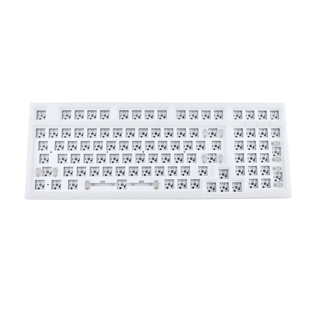 Kit de teclado mecánico de 98 teclas intercambiables en caliente con luz RGB Blanco Transparente