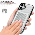 thumbnail image 6 of Dteck Magnetic Wallet Case for iPhone 15, RFID Blocking Carbon Fiber Texture Cover TPU Bumper Detachable Card Slot Kickstand Lightweight PU Leather Shockproof Protective Case, White, 6 of 11
