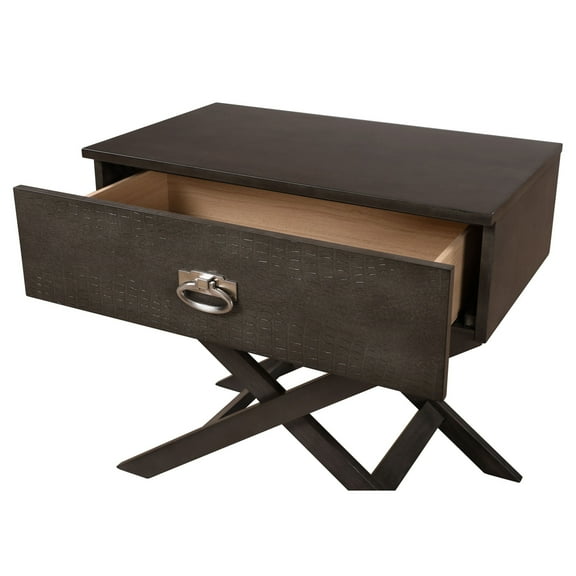 Home Furniture Modern Xavier 1-Drawer Gray Nightstand (25"H X 16"W X 27"D)
