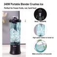 thumbnail image 2 of Nikice Licuadora portátil, licuadora personal para batidos y batidos, taza sin BPA de 20 onzas, licuadora impermeable con USB recargable puede triturar hielo (negro), 2 of 5