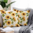 thumbnail image 3 of Outdoor Pillow Cover Watercolor Sunflower Leaf Set of 2 Waterproof Throw Pillowcases Vintage Plant Decorative Patio Furniture Pillows for Couch Garden Indoor & Outdoor Use, 3 of 9