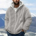 thumbnail image 2 of qelini Fleece Jacket for Men Full Zip Long Sleeve Casual Coats Solid Hooded Jackets Thermal Winter Outerwear, 2 of 5