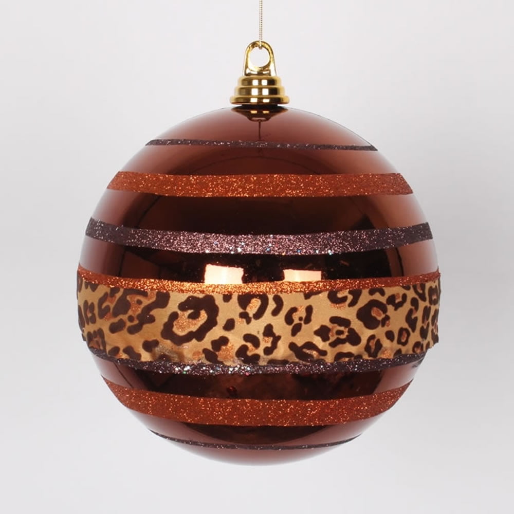 Vickerman 8" Diva Safari Cheetah Print and Stripes Ball ...