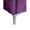 thumbnail image 6 of Chic Home Monet Velvet Modern Contemporary Button Tufted with Silver Nailhead Trim Silvertone Metal Y-leg Right Facing Sectional Sofa, Purple, 6 of 8