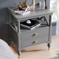 thumbnail image 3 of Nightstand Modern Nightstand 2-Drawer with Open Shelf, Wood Modern End Table Storage Shelf for Living Room,Large Bed Side Table for Bedrooms,Gray, 3 of 7