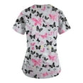 thumbnail image 5 of BDPORKAS Women Scrubs Working Tops Breathable Short Sleeve Pocketed Nurse Scrubs Cute Animal Printed Comfortable Fit Holiday Shirts, 5 of 6