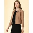 thumbnail image 2 of INSPIRE CHIC Women's Elegant Button Down Point Collar Short Bomber Jacket, 2 of 6