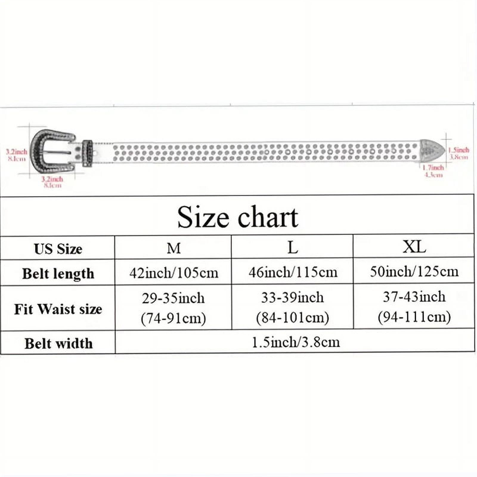 Rhinestone Belt for Men Women Western Cowboy Cowgirl Bling Studded Leather Belt for Jeans Pants Silver,M(42inch)