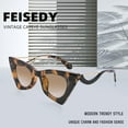thumbnail image 5 of FEISEDY Women Vintage 60s Cateye Sunglasses Cool Personality Charm Modern Trendy Cute Cat Eye Glasses B2779, 5 of 14