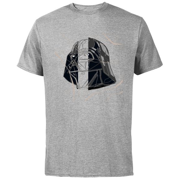 Star Wars Darth Vader Helmet in Windswept Lines - Short Sleeve Cotton T-Shirt for Adults - Customized-Athletic Heather