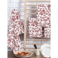 thumbnail image 2 of Red Boho Flower Hand Towels Set, Waffle Weave Kitchen Towels 4 Pieces, Vintage Paisley Farmhouse Pattern Microfiber Hair Face Bath Tea Towel Absorbent Quick Drying Cleaning Dish Cloths 15.7"x23.6", 2 of 7