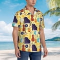 thumbnail image 5 of Xecao Musical Instruments print Hawaiian shirt - a stylish short-sleeve button-down for men, perfect for casual beach and tropical outings., 5 of 9