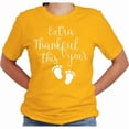 thumbnail image 2 of Extra Thankful This Year Shirt, Thanksgiving Maternity Shirt, Pregnancy Announcement Shirt(Yellow-Large), 2 of 4