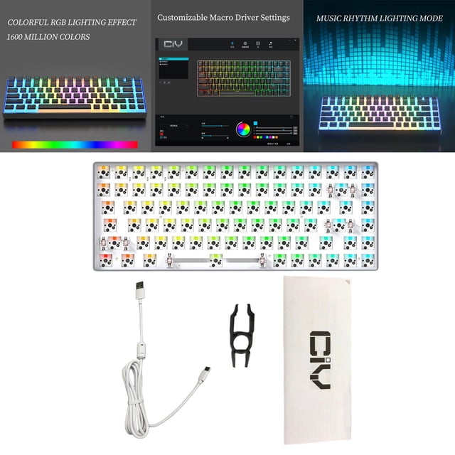 mecáco de 84 , interruptor de , , programación , retroiluminado RGB, , músic modo , pteado pteado shamjiam Kits de teclado intercambiables en caliente