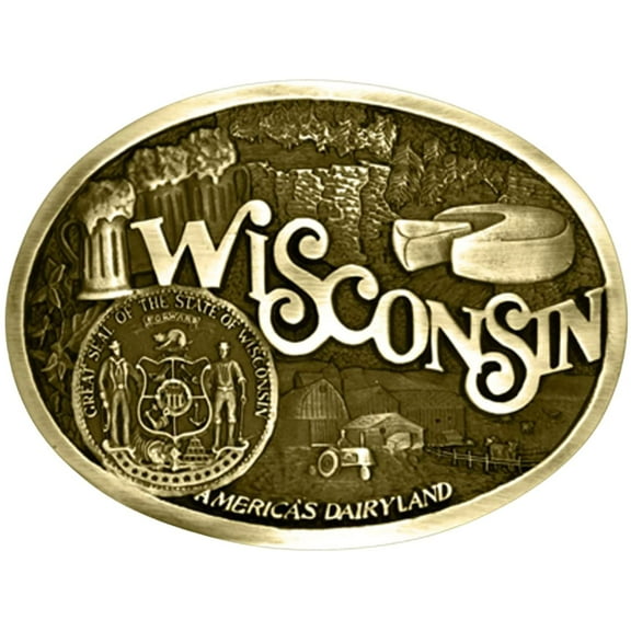 Montana Silversmiths Belt Buckle Wisconsin State Heritage 60811