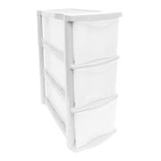 CajoneraChica de Piso 3 Niveles PlaticTrends modelo Florida Translucida Color Blanca 3 Pieza(S)