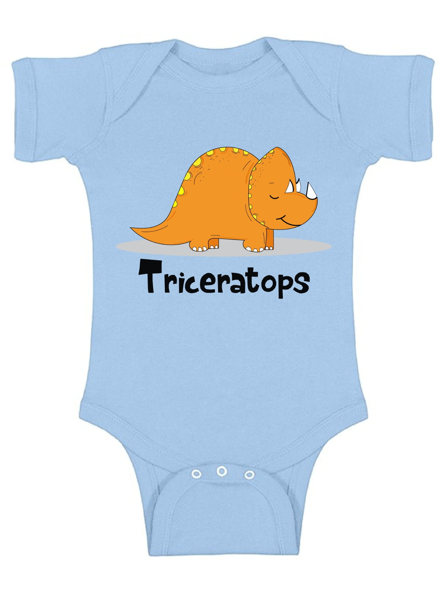 Awkward Styles Triceratops Baby Bodysuit Short Sleeve Dinosaur One