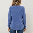 thumbnail image 7 of Dwellite Women Henley Long Sleeve Fall Sweaters Lightweight Business Casual Work Button Pullover Sweater Tops Soft 2026 Spring Winter Blue XL, 7 of 7