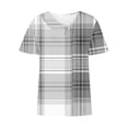 thumbnail image 5 of Swuxness Women Short Sleeve Casual T Shirts, Spring and Summer Tops, Ladies V-Neck Printed Button Comfortable Fashion Loose Pullover Tee Gray, XXL, 5 of 5