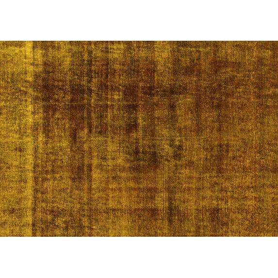 Ahgly Company Machine Washable Indoor Rectangle Abstract Yellow Modern Area Rugs, 2' x 4'