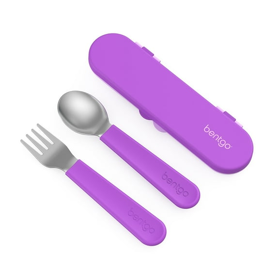 bentgo Kids Stainless Steel Utensil Set Purple (BGKDUTSS-P)
