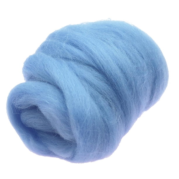 Lana de Fibra para Costura Bricolaje y Manualidades Azul claro Hugo Lana Roving
