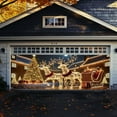 thumbnail image 1 of Christmas Garage Door Cover for Holiday Party Decoration with Fluorescent Background and Streamer Rope, 1 of 6