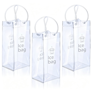 ACDANC Ice Wine Bag Portable Collapsible Clear Wine Pouch Cooler with Handle for Party,Outdoor,Champagne,Cold Beer,White Wine,Chilled Beverages,Iced Drinks 3 Pack (3)