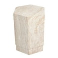 thumbnail image 2 of Hexagonal Travertine Stone Finish Italian Design MgO Side Accent Table, 2 of 12