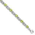 thumbnail image 3 of 925 Sterling Silver Rhodium-plated Peridot Bracelet, 3 of 5