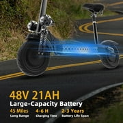 Electric Scooter Adult X500PRO Motor 2600W Battery 48V 21Ah Autonomy 45 Miles Double Suspension, Detachable Seat, Unisex