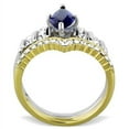 thumbnail image 3 of Luxe Jewelry Designs 2-Piece Women's Stainless Steel Ring Set with Montana Synthetic Glass Stone,, 3 of 4
