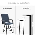 thumbnail image 6 of Outdoor Bar Stools Set of 2, 28.4" Pub Height Tall Patio Chairs, All-Weather 360° Swivel Patio Barstools for Outside Garden Poolside Yard, Blue, 6 of 8